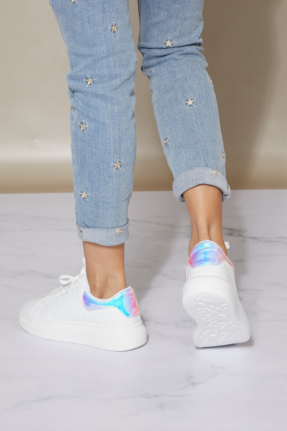 Berness Kicks and Giggles Chunky Sole Sneakers in White -