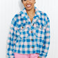 Davi & Dani Just For Show Gingham Teddy Shacket -