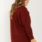 Zenana Alta Heights Full Size Waffle Knit Exposed Seam Sweater -