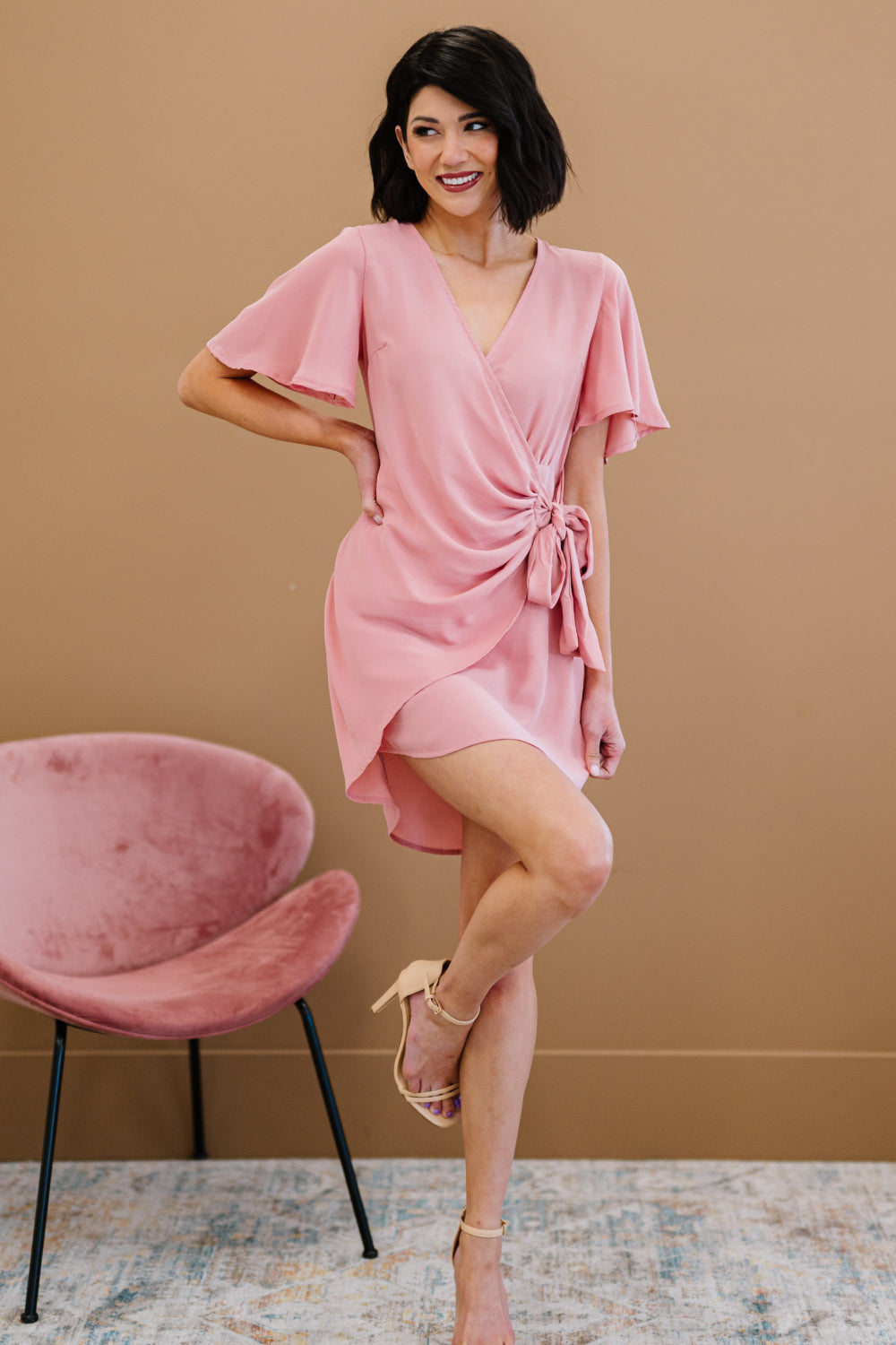 Dress Day City Sweetheart Satin Wrap Dress -