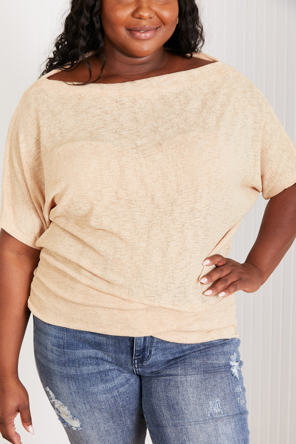 White Birch Expect the Best Off-Shoulder Top -