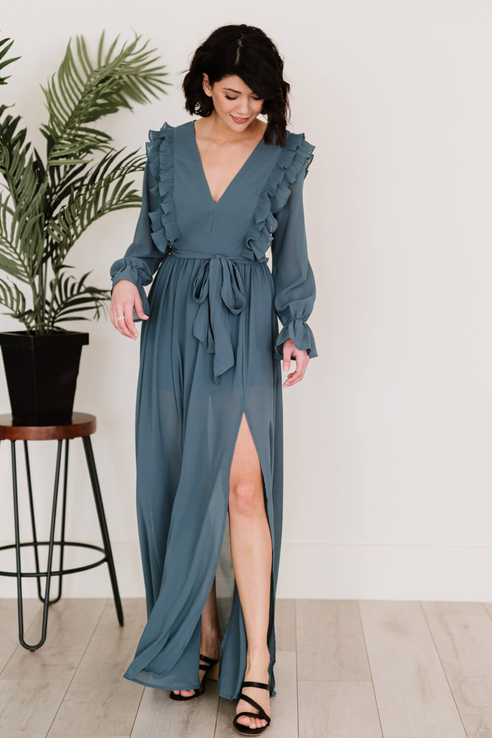 Happy in the Hamptons Ruffled Maxi Dress -