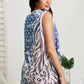 Vocal Mesa Point Printed Sleeveless Cardigan -