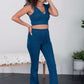 SHOPIRISBASIC One in a Million Denim Crop Top and Flare Pants Set -
