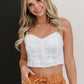 Glam Genuine Smile Satin Bustier Crop Top -