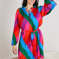 Skies Are Blue Rainbow Rays Pleated Dress -