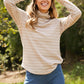 CY Fashion Since When Full SIze Striped Long Sleeve Turtleneck Top -