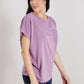 Sew In Love Stay and Chat Love Pocket Tee in Plum -