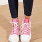 Berness Stick To It Platform Lace-Up Booties in Pink -