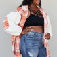 Davi & Dani Somewhere in Seattle Plaid Teddy Sleeve Shacket -