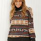 CY Fashion Reindeer Retreat Full Size Fair Isle Christmas Sweater -