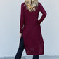 Zenana Autumn Aura Full Size Ribbed Longline Cardigan in Dark Burgundy -