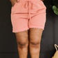 Cotton Bleu Kiss and Make Up Frayed Hem Shorts in Mauve -