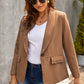 Lapel Collar Button Pocket Blazer -