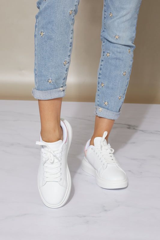 Berness Kicks and Giggles Chunky Sole Sneakers in White -