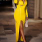 Zip Up Split Maxi Dress -