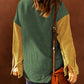 Color Block Button Front Corduroy Shirt Jacket -