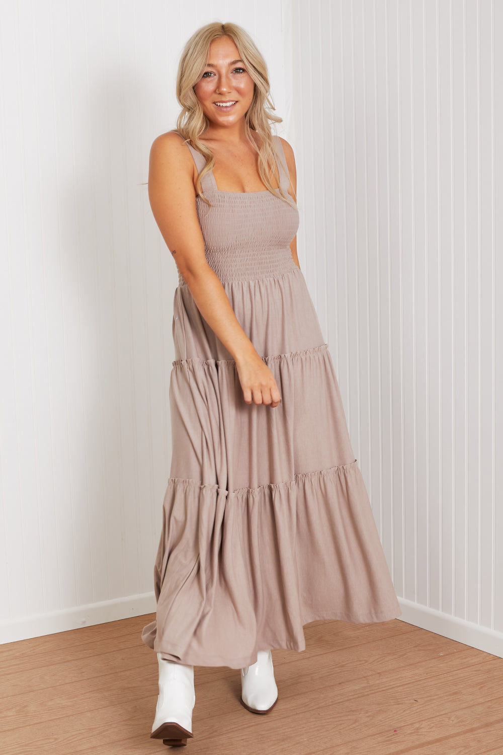 Zenana Sweet Charisma Smocked Maxi Dress -