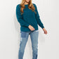 Zenana Autumn is Calling Full Size Waffle Knit Sweater in Teal -