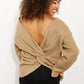CY Fashion Just a Little Twist Open Back Sweater -