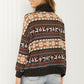 CY Fashion Reindeer Retreat Full Size Fair Isle Christmas Sweater -