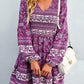 Bohemian V-Neck Balloon Sleeve Dress -