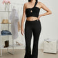 Glam Still Beaming Pleated One-Shoulder Crop Top -