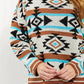 Andree by Unit Southwestern Sunset Full Size Geometric Mock Neck Sweater -