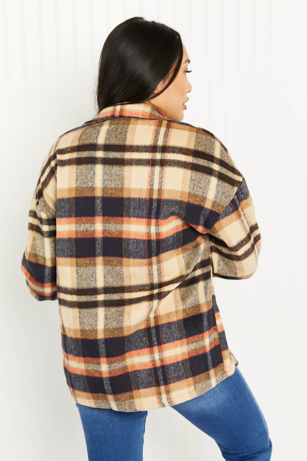 CY Fashion Crushing on Fall Full Size Plaid Shacket -