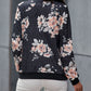Floral Zip Up Long Sleeve Bomber Jacket -