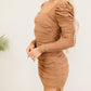 PRIVY Ruched Open Back Mini Bodycon Dress -
