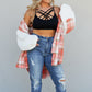 Davi & Dani Somewhere in Seattle Plaid Teddy Sleeve Shacket -