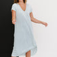 P & Rose Plot Twist T-Shirt Dress with Pockets in Mint -