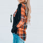 Plaid Round Neck High-Low Top -
