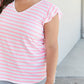 Sew In Love Illuminate the Way Striped Tee in Neon Pink -