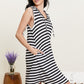 Sew In Love Midtown Striped Hooded Sleeveless Dress -