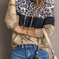 Leopard Color Block Hoodie -
