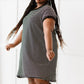Cotton Bleu Simplicity is Best Full Size Striped T-Shirt Dress in Black -
