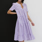 BiBi Slow Dancing Gingham Tiered Midi Dress -