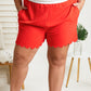 Cotton Bleu Ups and Downs Scalloped Airflow Shorts in Hot Coral -