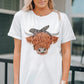 Animal Graphic Round Neck T-Shirt - White / S