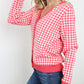 Sew In Love Full Size Houndstooth Button-Up Cardigan -