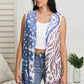 Vocal Mesa Point Printed Sleeveless Cardigan -