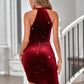 Glitter Grecian Tulip Hem Dress -