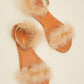 Cape Robbin Drama Queen Feather Trim Sandals -