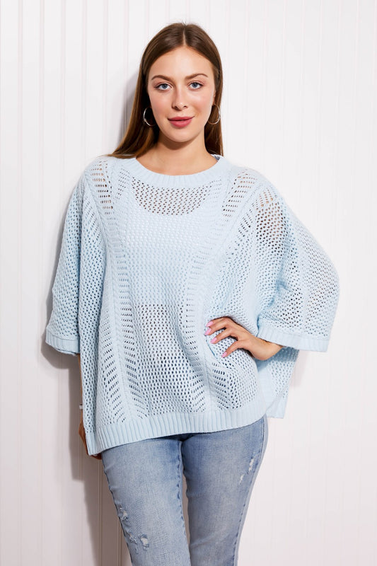 Sew In Love Metropolitan Openwork Top - LT Blue / S