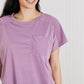 Sew In Love Stay and Chat Love Pocket Tee in Plum -