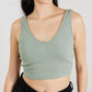 White Birch Sense of It All Cropped V-Neck Tank Top in Mint -