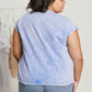 Sew In Love See You Around Acid Wash Pocket Tee in Denim -