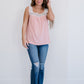 BiBi Sun-Kissed Lace Trim Sleeveless Top -